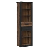 BÜCHERREGAL Romane Holz und Schwarz - Schwarz, Holzwerkstoff (60/195/41cm) - Petits-meubles