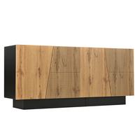SIDEBOARD 160cm in Schwarz & Eiche-Optik - Walnussfarben, Holzwerkstoff (160/72/40cm) - Urban Meuble