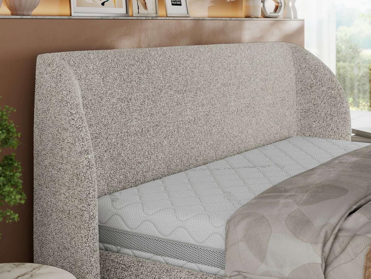 POLSTERBETT CAELA CLASSIC 140/200 - Hellgrau Strukture - Multipocket-Matratze - Hellgrau, Textil (140/200cm) - MKS