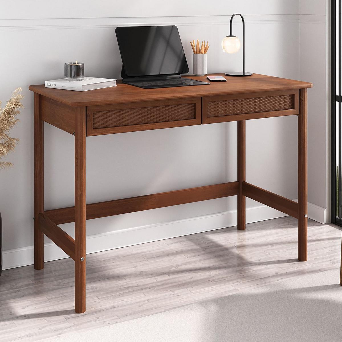 SCHREIBTISCH RODRIGO - Kastanienfarben, Holz (54/110/76cm) - IDIMEX
