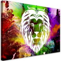 WANDBILD bunte löwe abstraktion - Multicolor, Textil (60/40cm) - Feeby