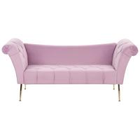 CHAISELONGUE Samtstoff Hellviolett Nantilly - Violett, Textil (175/76/70cm) - Beliani