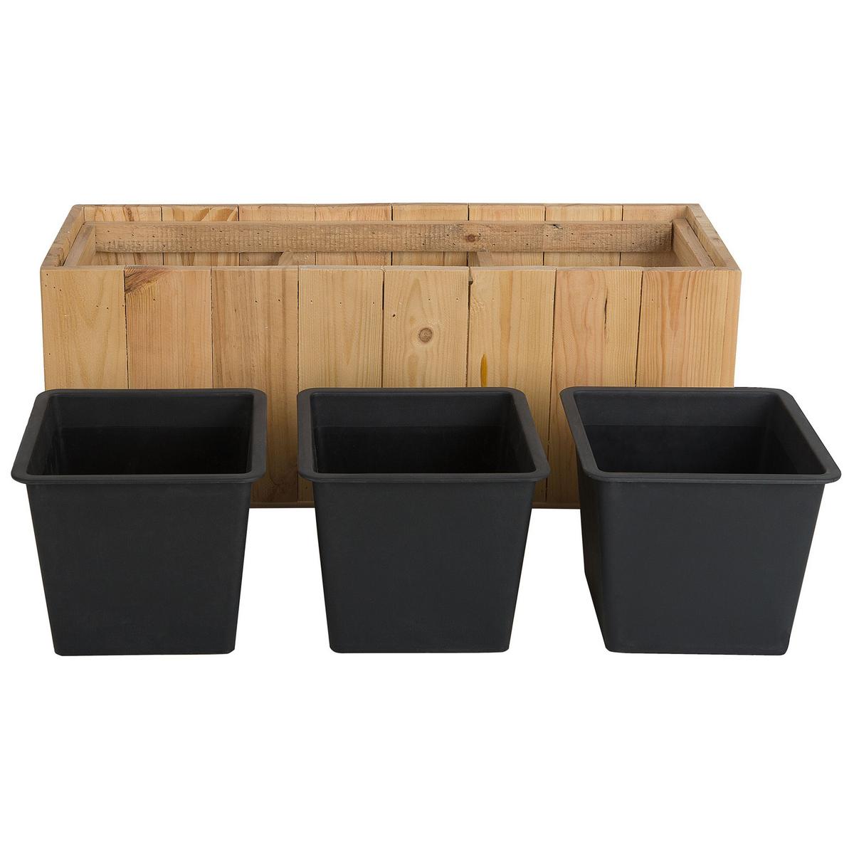 BLUMENTOPF hellbeige rund 23/23/42 cm Abdera - Beige, Stein (42cm) - Beliani