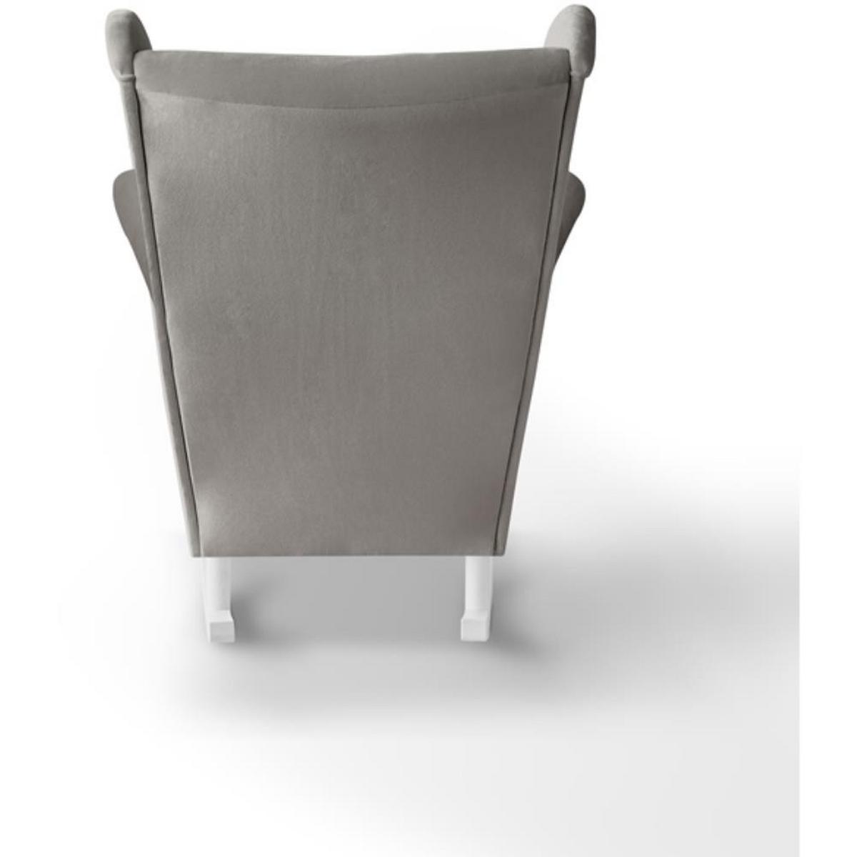 SCHAUKELSTUHL Fabio beige mit Weiß Beinen - Beige/Weiß, Textil (82/103/108cm) - Beautysofa
