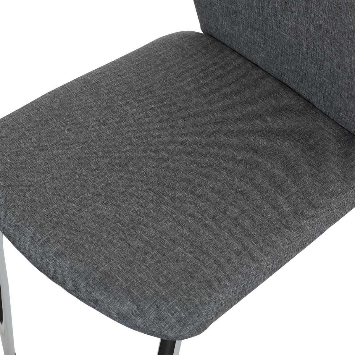 ESSZIMMERSTUHL APOLLO 4ER-SET - Grau, Textil/Metall (44/98/52cm) - IDIMEX