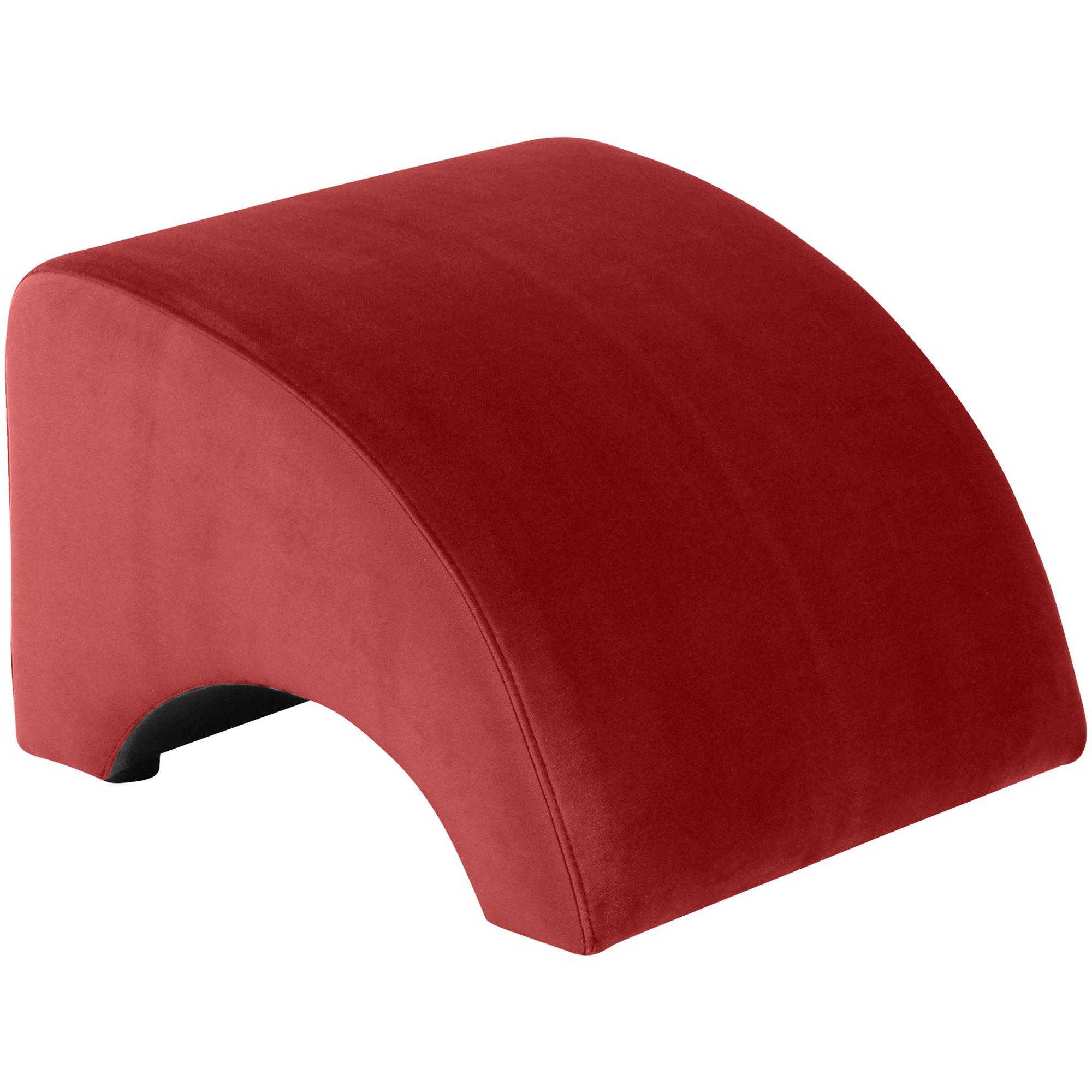 POLSTERHOCKER Kajsa Samtvelours ziegel - Dunkelrot, Kunststoff (52/37/54cm) - 58aufmkessel