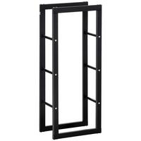KAMINHOLZREGAL, Stahl, Schwarz, 40L x 25B x 100H cm - Schwarz, Metall (25/100/40cm) - HOMCOM