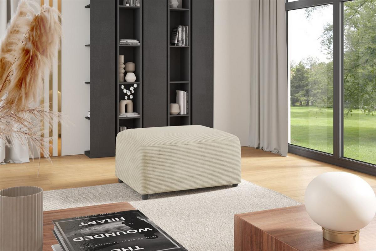ECKSOFA Megan Xs In Poso - Creme, Holzwerkstoff/Textil (304/165cm) - Fun Möbel