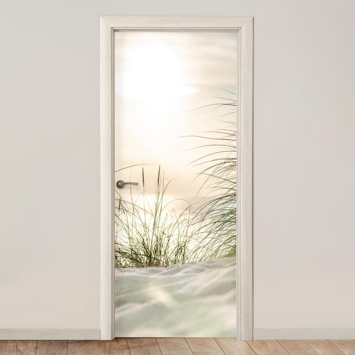 TÜRAUFKLEBER Dünen am Wattenmeer Fototapete 75x205 cm - Türtapete - Sandfarben, Kunststoff (75/0.1cm) - MuchoWow