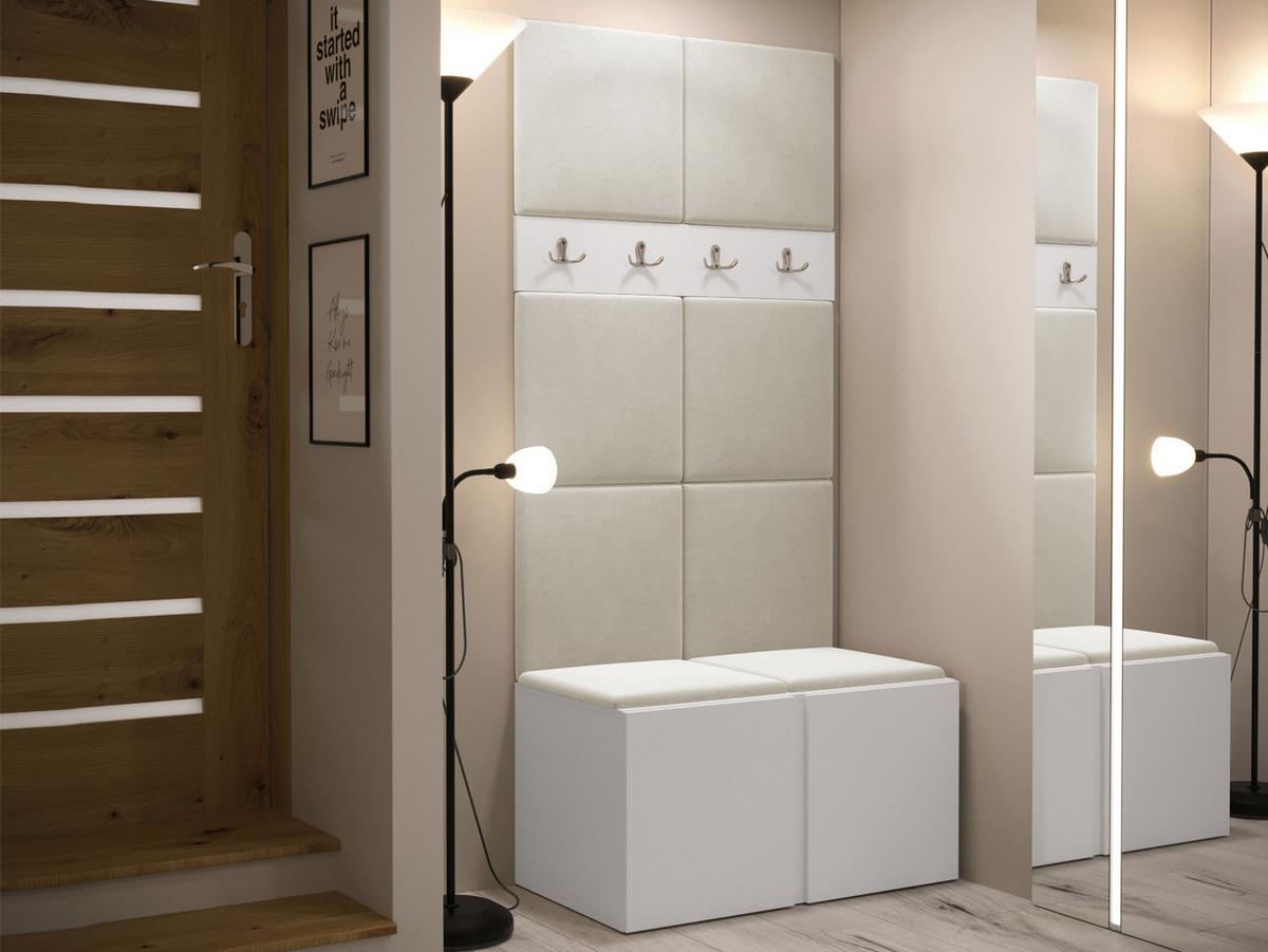 GARDEROBEN-SET Orion IV - Beige/Weiß, Holzwerkstoff/Kunststoff (84/186/46cm) - MIRJAN24