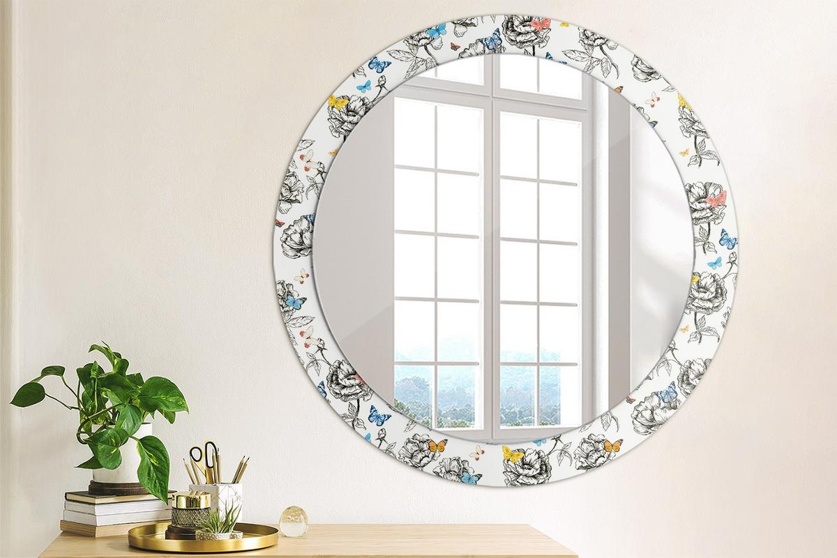 SPIEGEL Rund Ø 80 cm mit Aufdruck - Multicolor, Glas (80/80/0.4cm) - Wallfluent