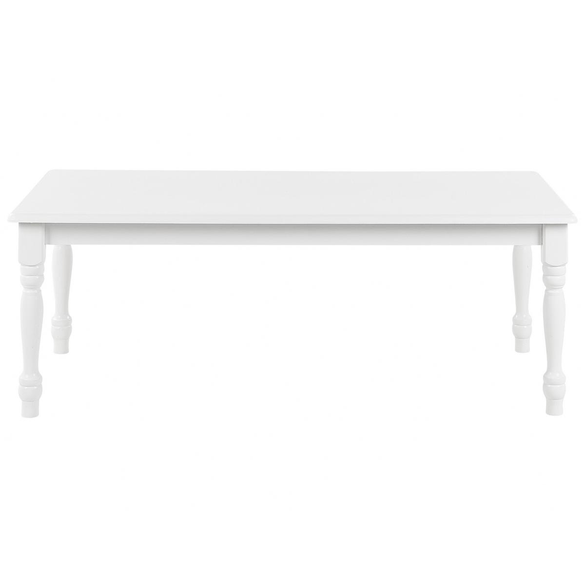 COUCHTISCH weiß rechteckig 60/120 cm Kokomo - Weiß, Holzwerkstoff (120/60/45cm) - Beliani