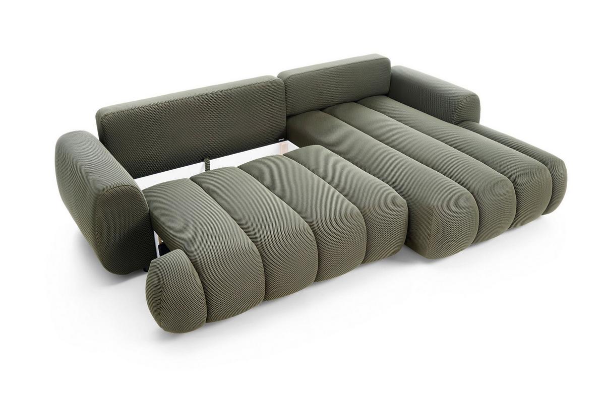 ECKSOFA SITO Grün Jersey mit Schlaffunktion - Grün, Holz (272/168cm) - MASSENO