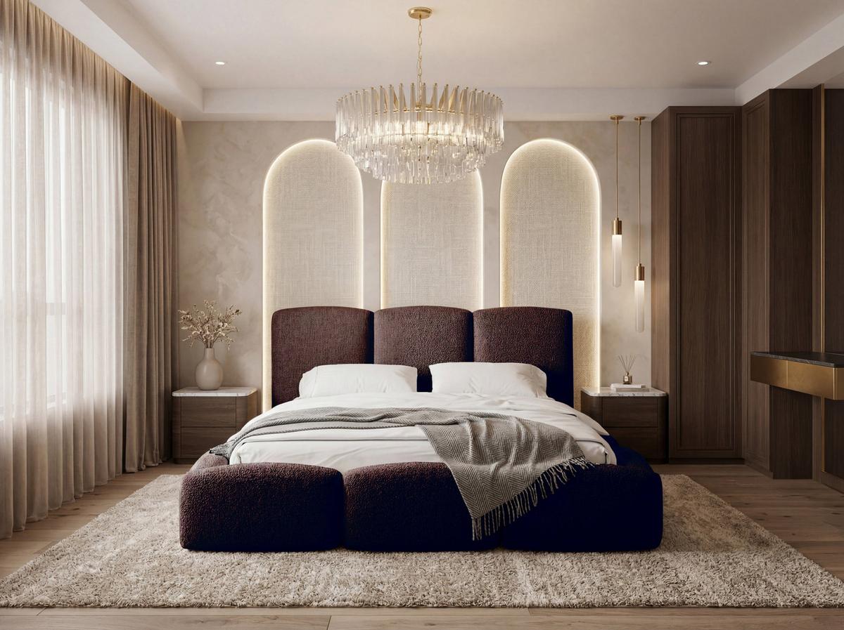 POLSTERBETT Harmony mit Bettkasten, Dunkelbraun Boucle 160x200 cm - Birkefarben/Dunkelbraun, Holzwerkstoff/Kunststoff (160/200cm) - WFL GROUP