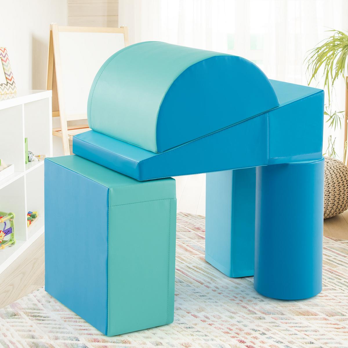 SCHAUMSTOFFBLOCK Marineblau (5-teilig) - Dunkelblau, Kunststoff (40/20/40cm) - COSTWAY