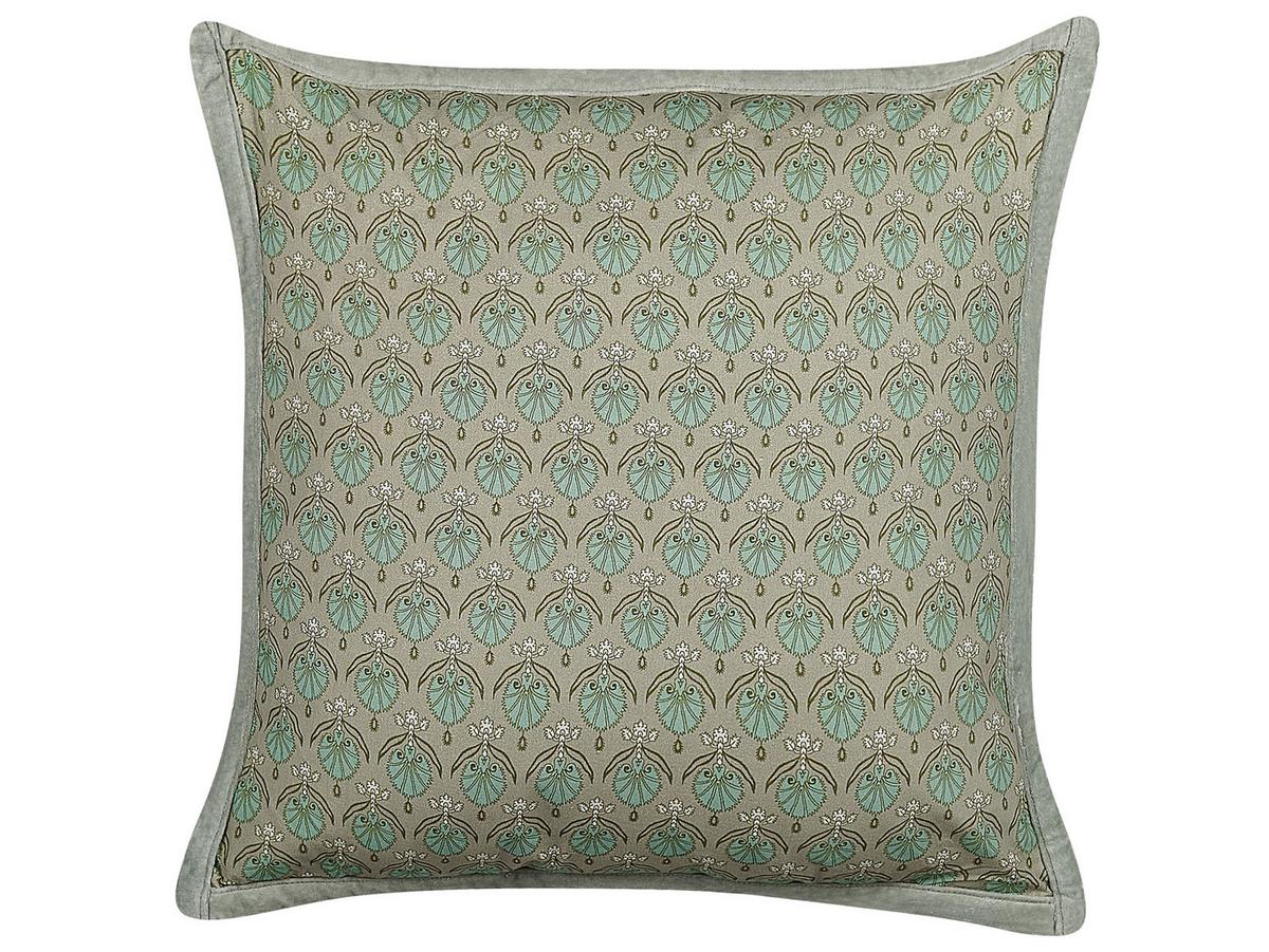 DEKOKISSEN 2er-Set Olivgrün 45/45 cm Pictus - Olivgrün, Naturmaterialien/Textil (45/45cm) - Beliani