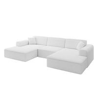 WOHNLANDSCHAFT IREA-U1-v3 - 301x165x77 cm Weiß - Weiß, Holzwerkstoff/Textil (301/77/165cm) - ALTDECOR