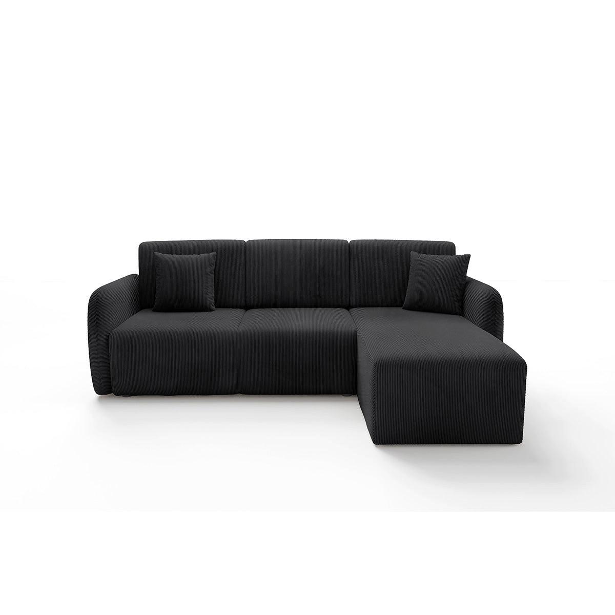 ECKSOFA Dora 3 Sitzplätze Schwarz - Schwarz, Holz (245/185cm) - Petits-meubles