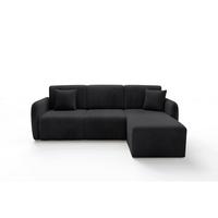ECKSOFA Dora 3 Sitzplätze Schwarz - Schwarz, Holz (245/185cm) - Petits-meubles