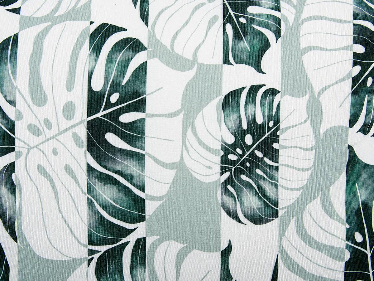 OUTDOOR-KISSEN 2er-Set Blattmuster grün 45/45 cm Termini - Hellgrau, Textil (45/45cm) - Beliani