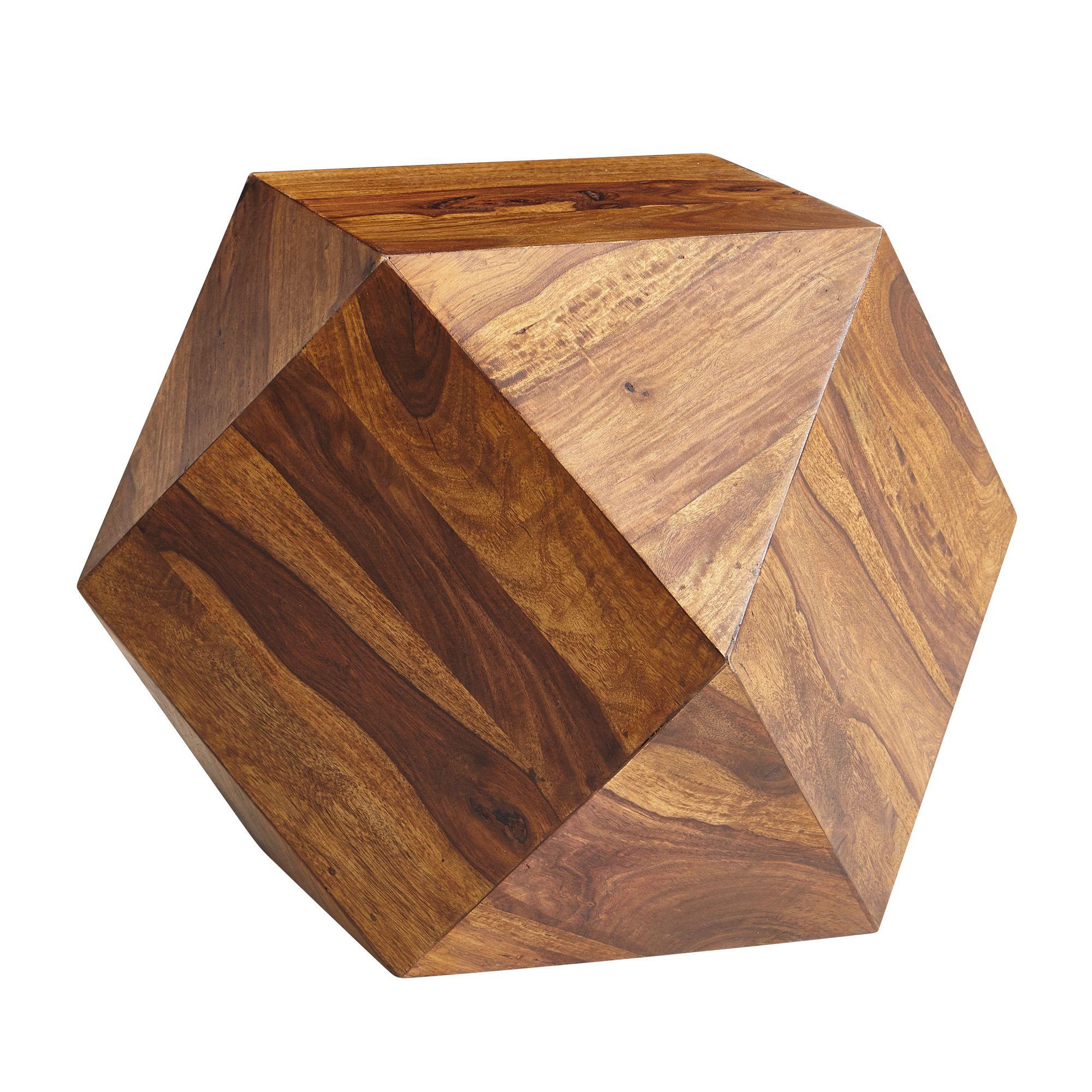 COUCHTISCH Sheesham Massivholz Modern Diamantform 57x42.5x57cm - Braun, Holz (43/57/57cm) - KADIMA DESIGN