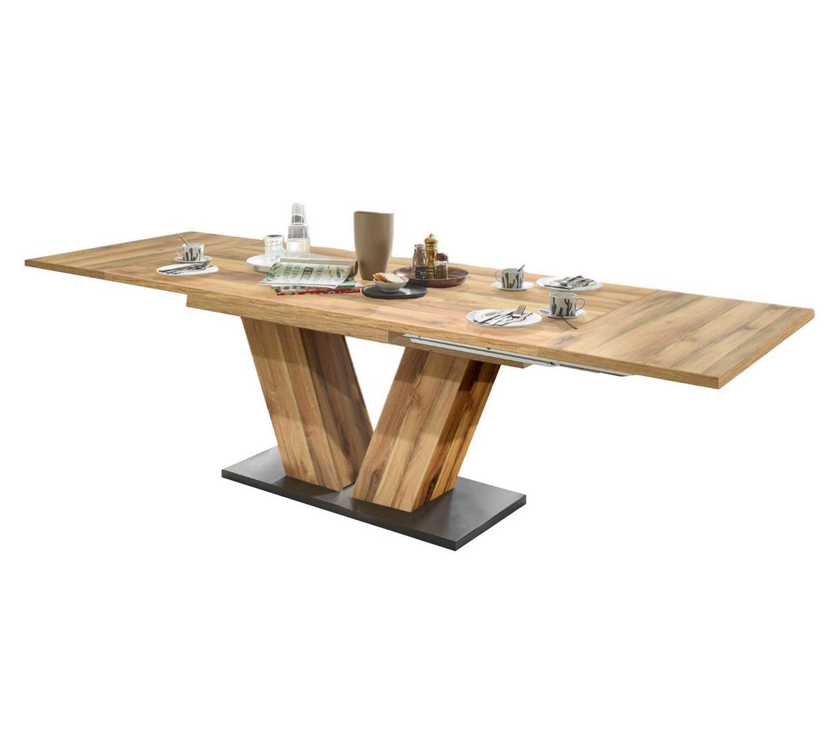 ESSTISCH ausziehbar Elena 180x90x76 Plankeneiche - Dunkelbraun, Holzwerkstoff (180/90/76cm) - 58aufmkessel