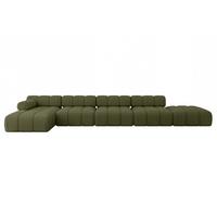 ECKSOFA modulares Sofa Lizur-L3 - 475x160x70 cm Grün Bouclé - Grün, Holzwerkstoff/Textil (475/160cm) - ALTDECOR