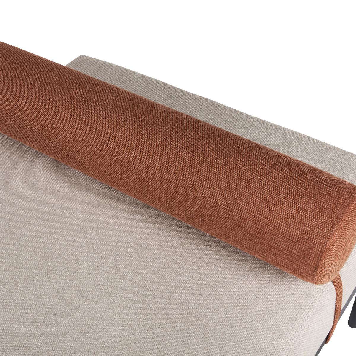 CHAISELONGUE Kunstleinen Goldbraun Malmos - Beige/Goldfarben, Textil (172/47/73cm) - Beliani