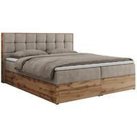 BOXBETT ALBERO 1 - 160/200 Beige Struktur - H4 - Beige, Holz/Textil (160/200cm) - MKS
