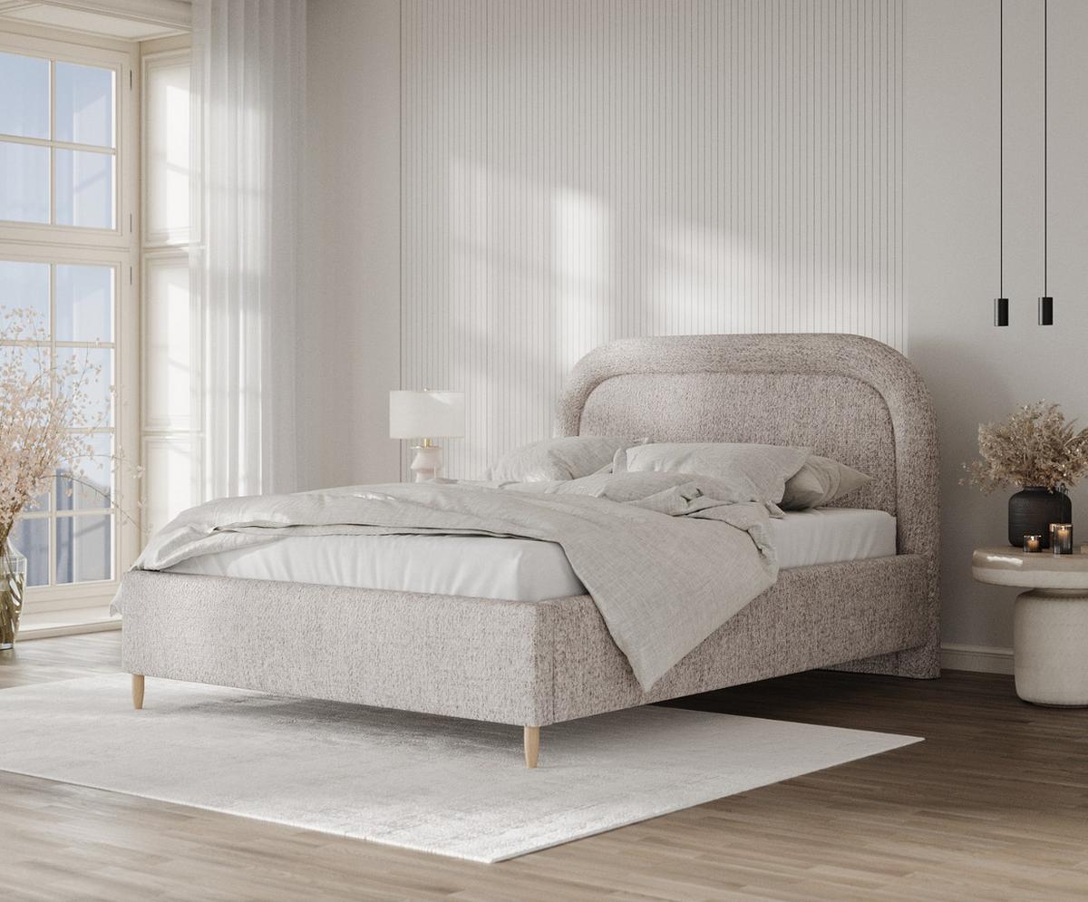 POLSTERBETT Zoya 120/200 cm Beige im Neve Stoff - Beige/Naturfarben, Holz/Holzwerkstoff (120/200cm) - AltaBeds
