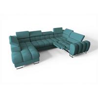 WOHNLANDSCHAFT Bastien Relax - Blau, Holzwerkstoff/Textil (198/95/350cm) - Fun Möbel