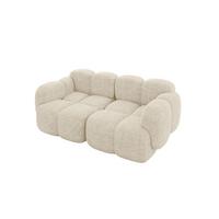 2-SITZER modulares Sofa Miko-S1 214x118x75 cm Creme Velours - Creme/Schwarz, Holzwerkstoff/Kunststoff (214/75/118cm) - ALTDECOR