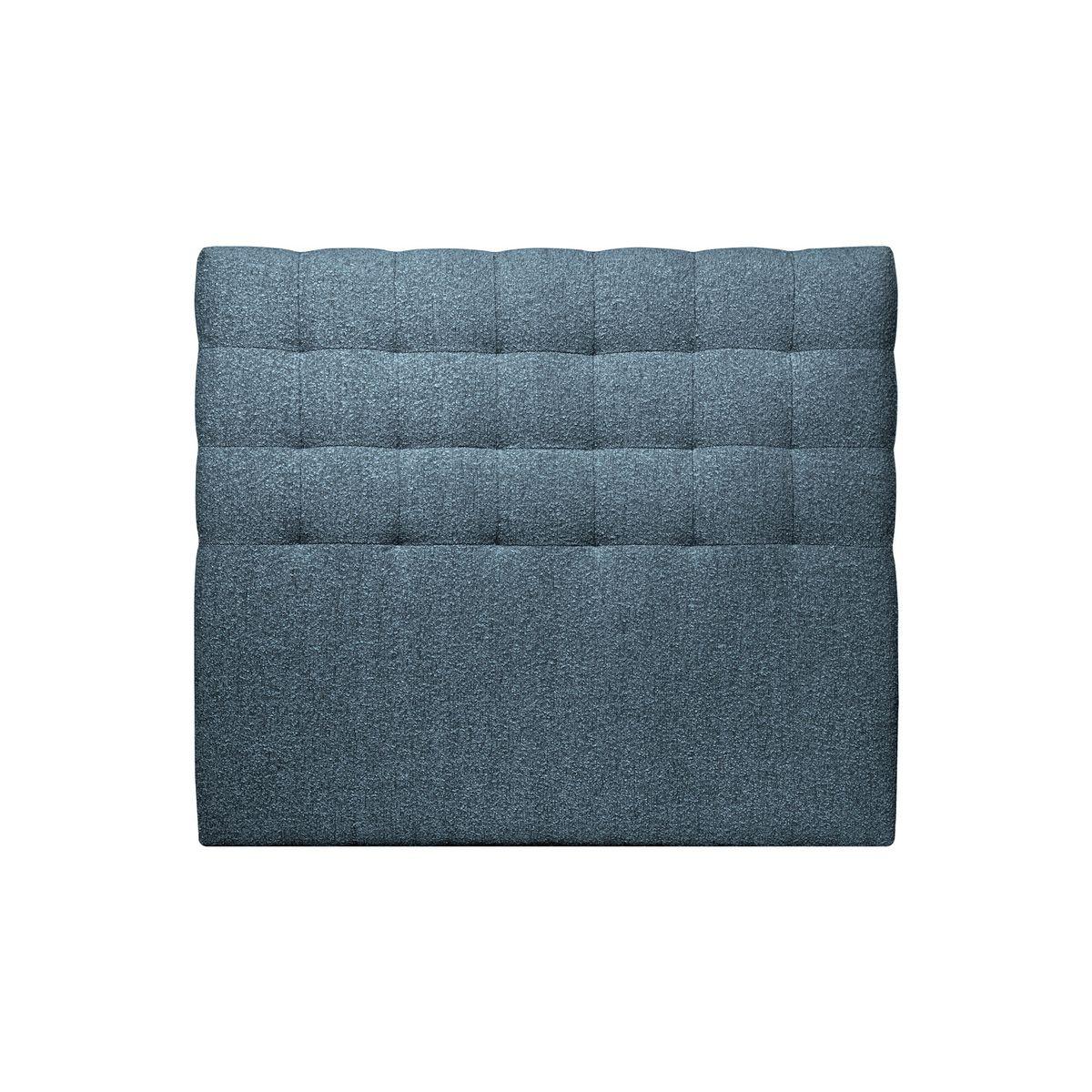 KOPFTEIL gepolstert - Gesteppt – blauer Bouclé-Stoff - 180 cm - Blau/Beige, Karton/Holz (180/120/10cm) - Sommeil de Plomb