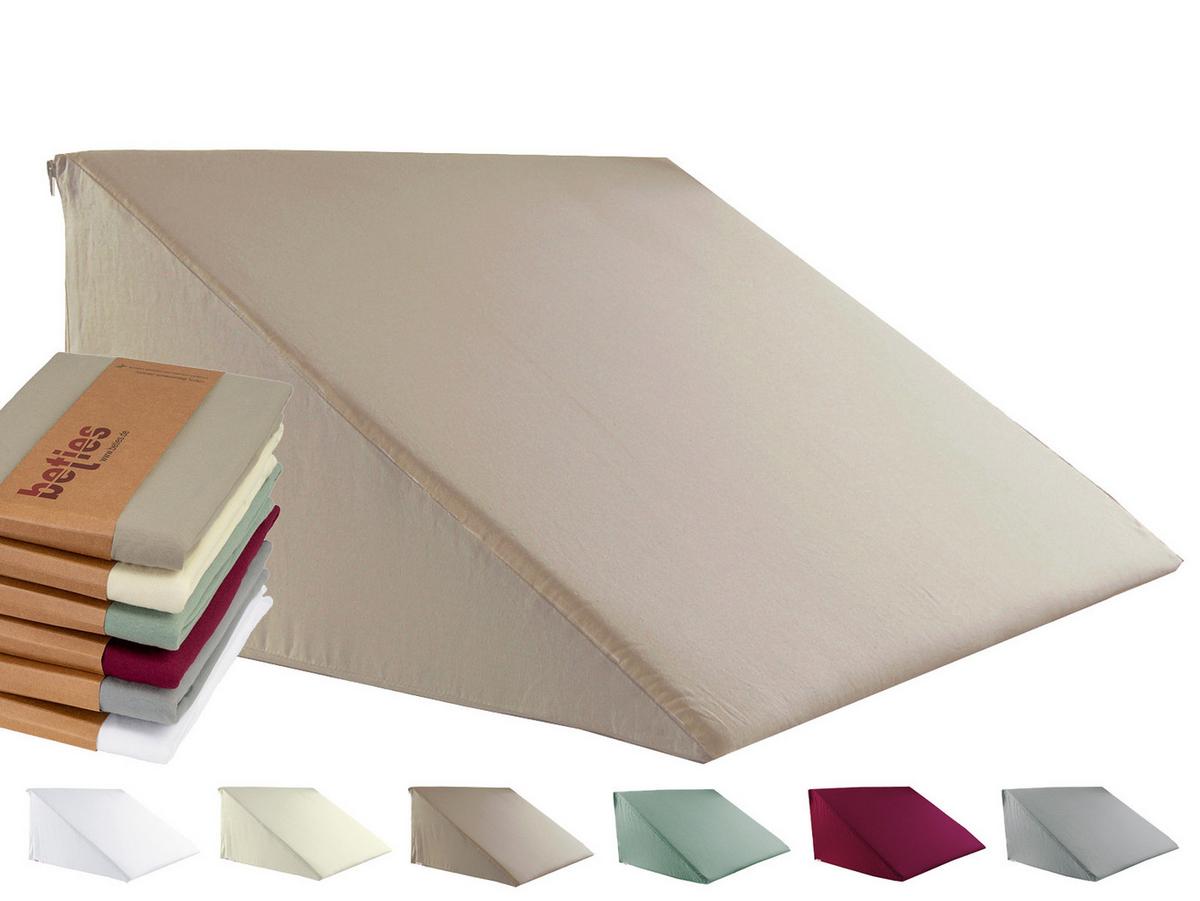 KEILKISSENBEZUG BasicSoft pur-weiß 100% Baumwoll-Jersey 62/49/30 cm - Weiß, Textil (49/62cm) - beties Heimtextil