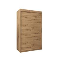 SCHIEBETÜRENSCHRANK TOKYO 200/120/62 2-türig - Silberfarben/Eiche Artisan, Holz/Kunststoff (120/200/62cm) - MÖBEL KRYSPOL