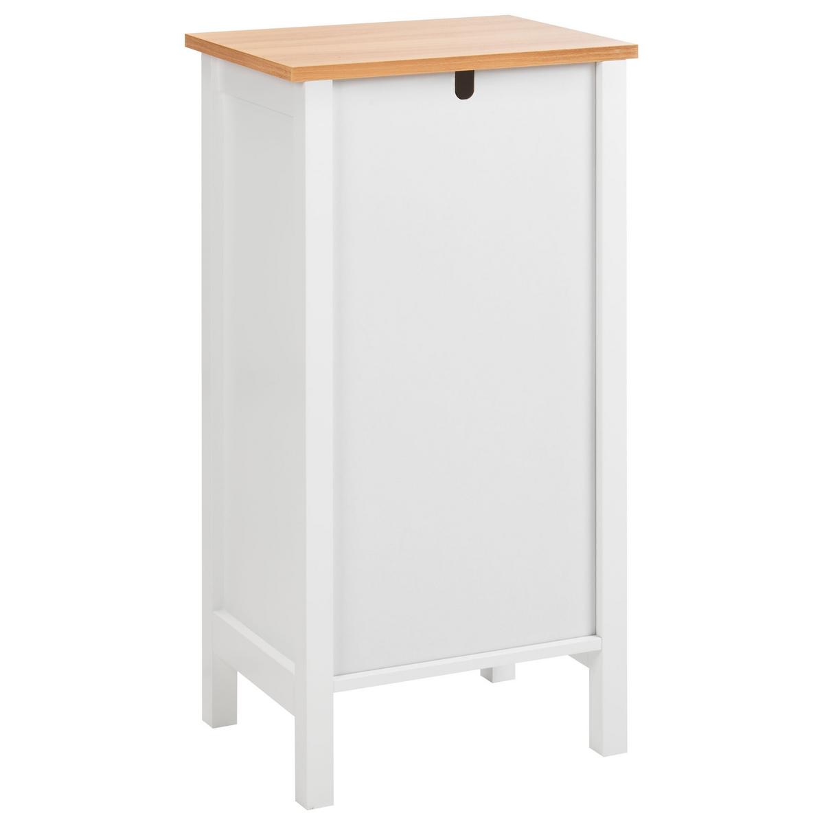 BADEZIMMERSCHRANK 40 cm Weiß Alamos - Weiß/Braun, Holzwerkstoff (40/75/30cm) - Beliani