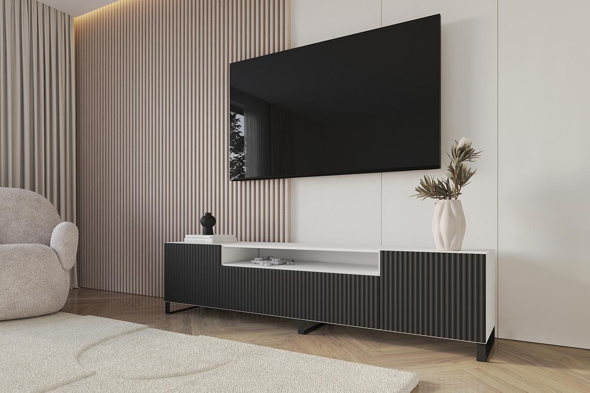 LOWBOARD NOA-2-S 200x53x41 cm - Weiß / Schwarz - Schwarz/Weiß, Holzwerkstoff (200/53/41cm) - ALTDECOR