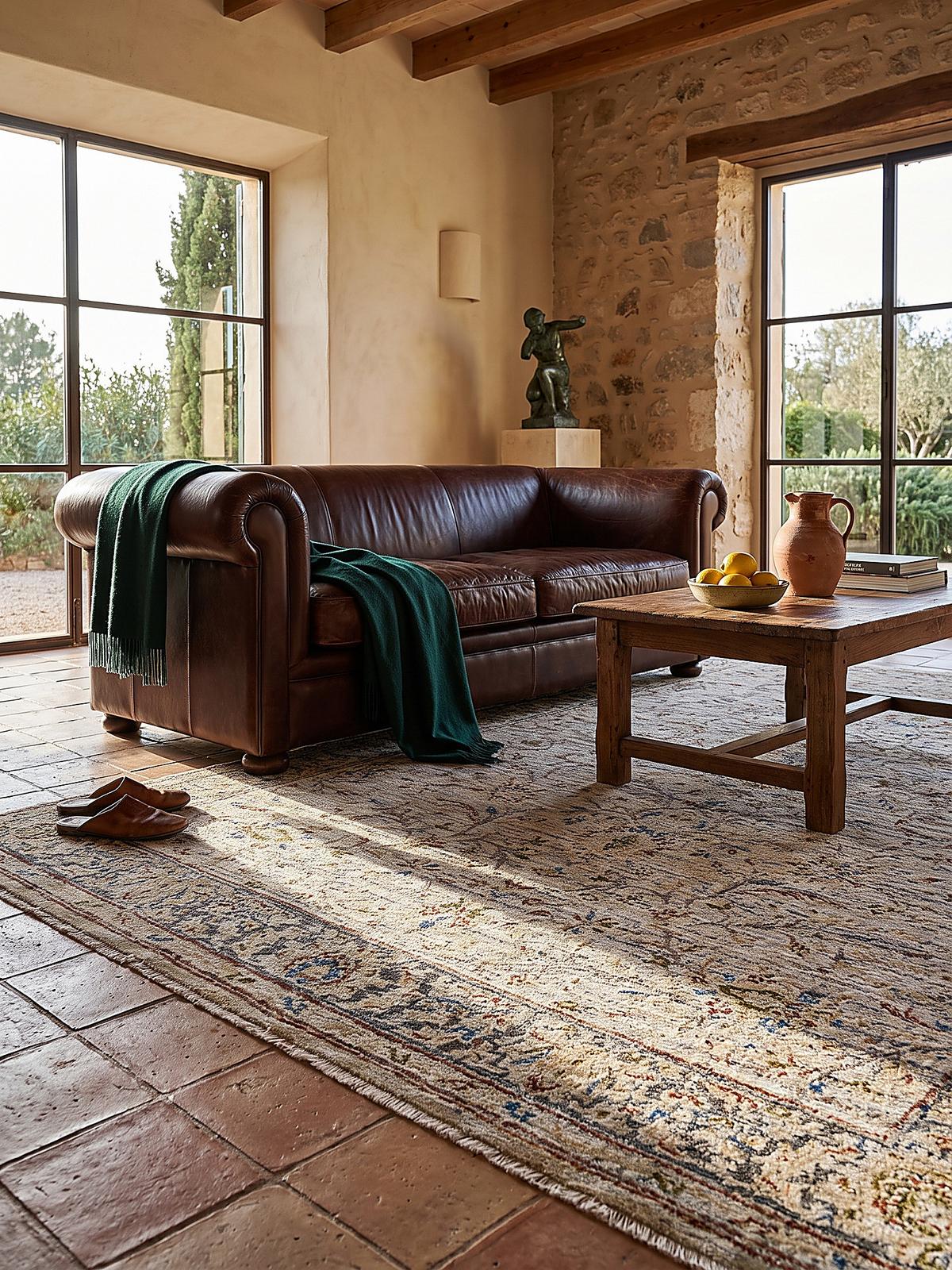 TEPPICH Kurzflor, mit Fransen, SEATON, in Natur, Bordürenmuster, 120 x 160 cm - Beige, Textil (120/160cm) - KADIMA DESIGN