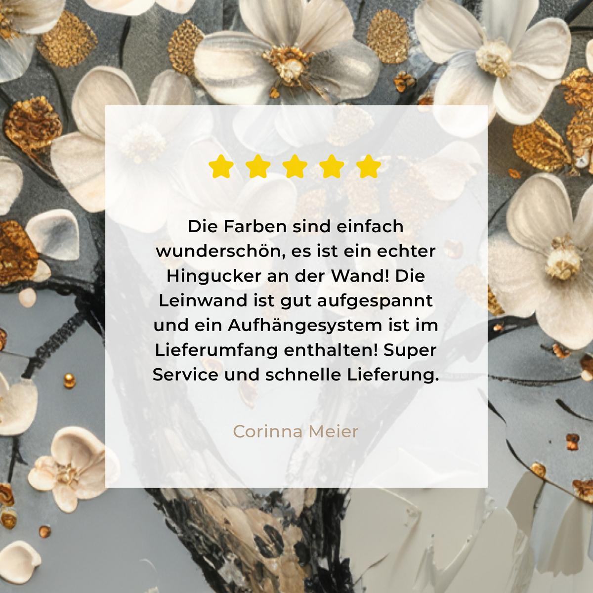 LEINWANDBILD Baum - Blumen - Weiß - Natur - Kunst Wanddeko Schlafzimmer 60x90 cm - Weiß, Textil (60/90cm) - MuchoWow