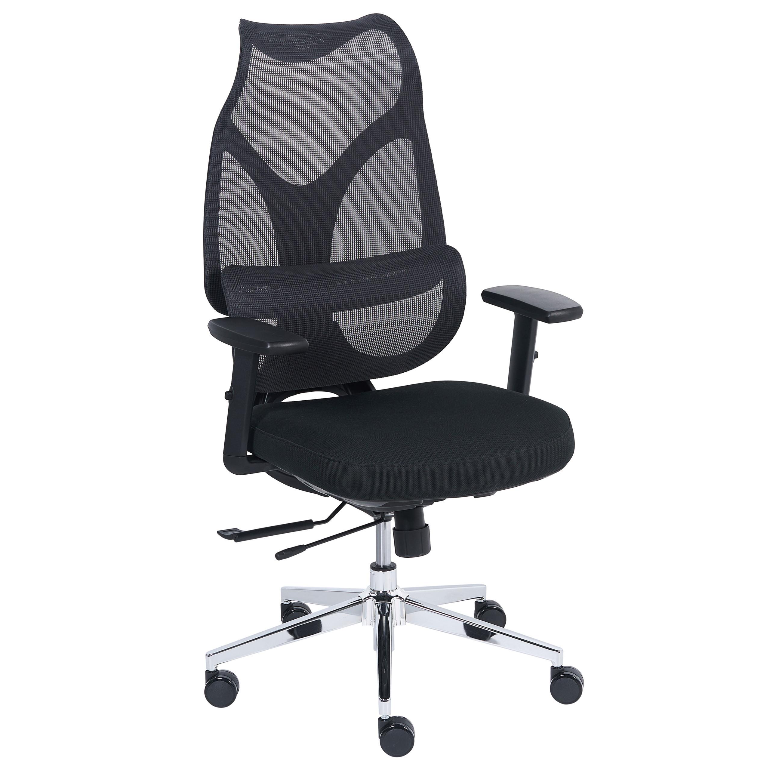 BÜROSTUHL Stoff Schwarz Velio - Schwarz, Textil (40/115/60cm) - Beliani