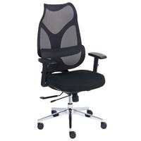 BÜROSTUHL Stoff Schwarz Velio - Schwarz, Textil (40/115/60cm) - Beliani