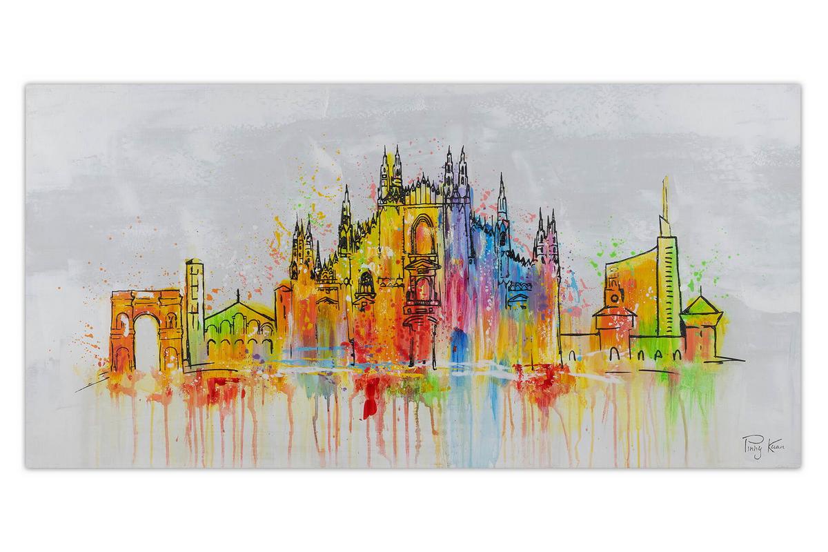 ACRYLBILD HANDGEMALT 120/60 cm - Grau, Holz/Textil (120/60cm) - KUNSTLOFT