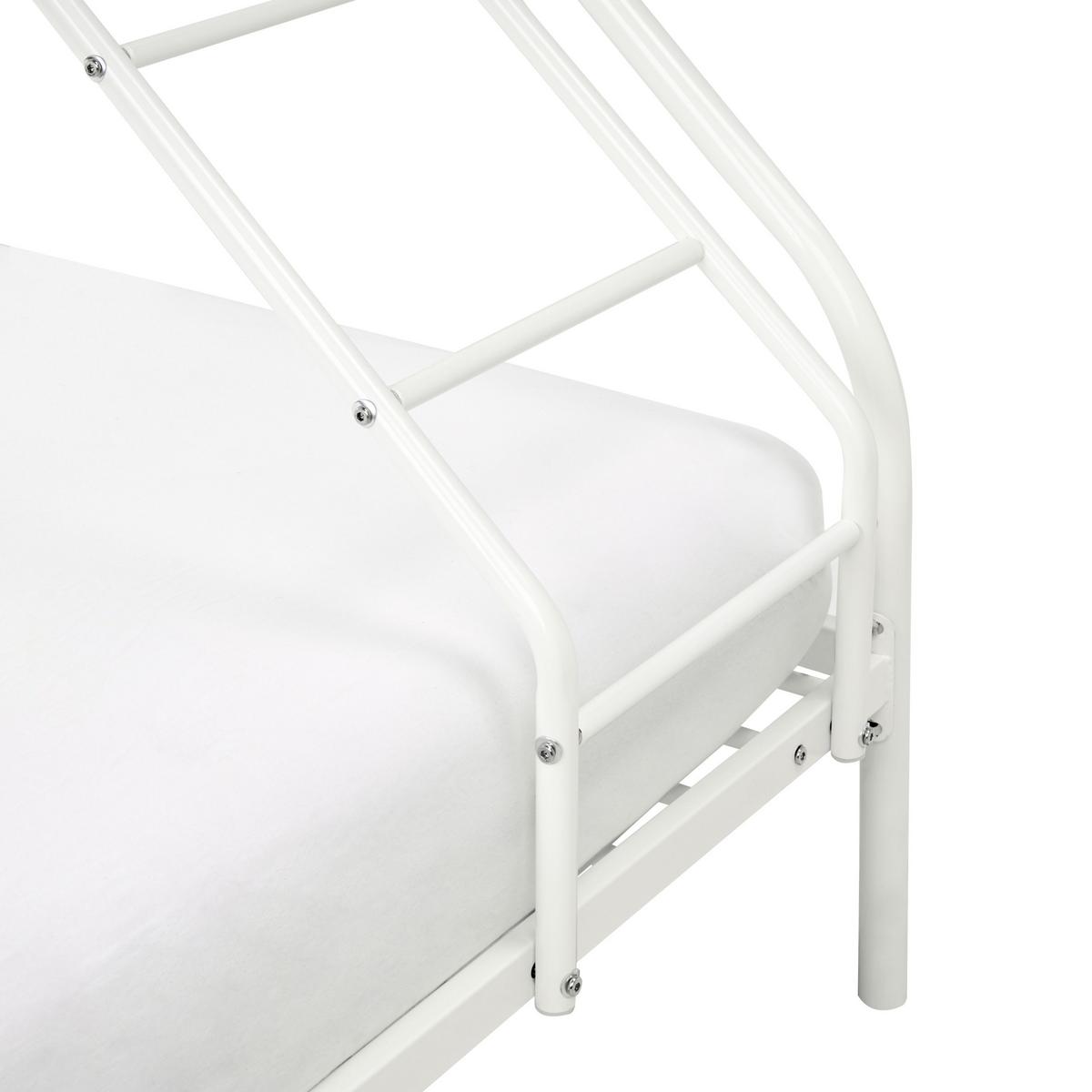 HOCHBETT Metall 90/140/200 cm Weiß Chamonix - Weiß, Metall (90/200cm) - Beliani