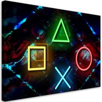 WANDBILD gaming computer spiele - Multicolor, Textil (60/40cm) - Feeby
