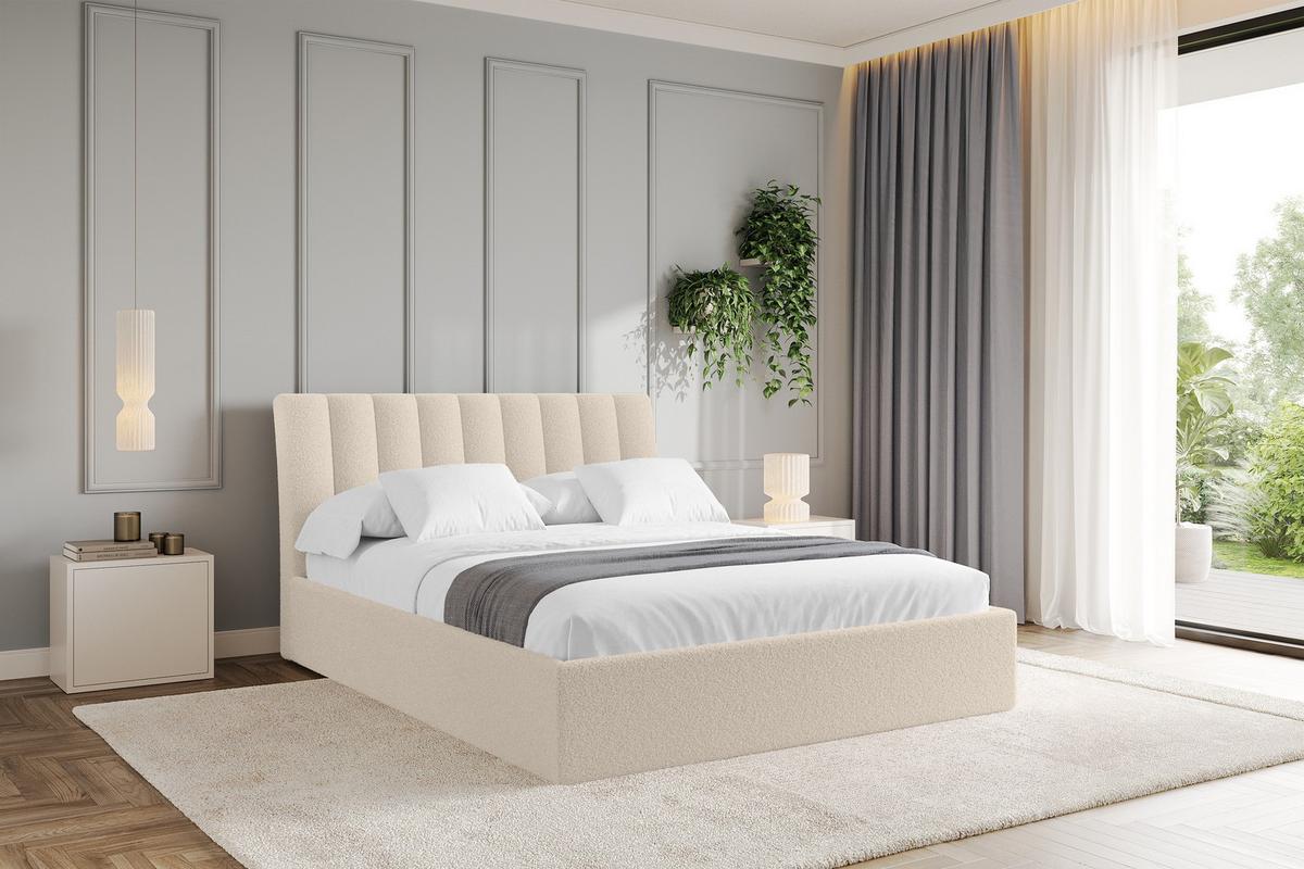 POLSTERBETT mit Bettkasten und Lattenrost, Boxbett ohne Matratze - ILAN 180x200 Dunkelbeige - Cappuccino, Holzwerkstoff/Textil (180/200cm) - ALTDECOR