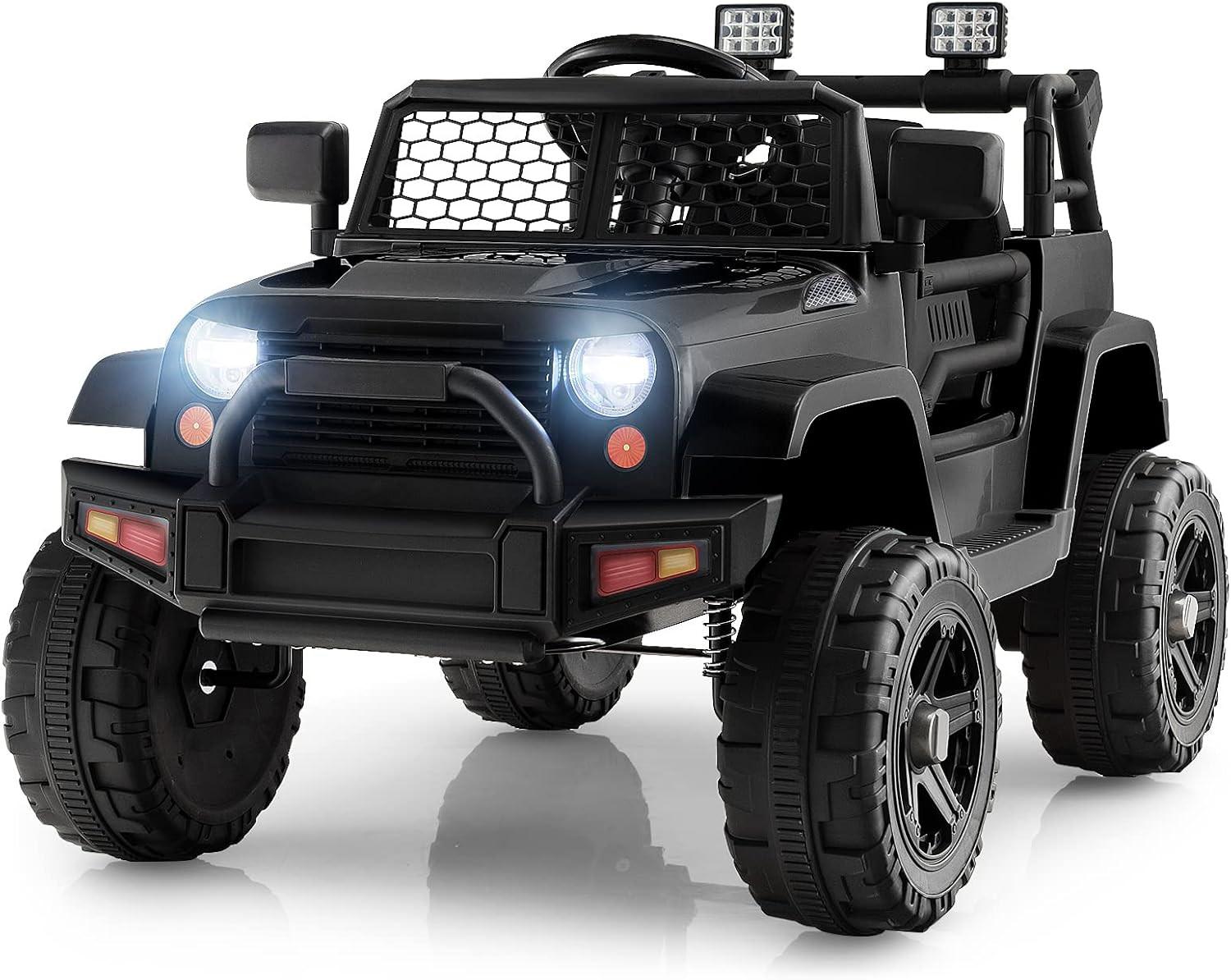 ELEKTROAUTO 12V Schwarz - Schwarz, Kunststoff (98/64.5/65cm) - COSTWAY