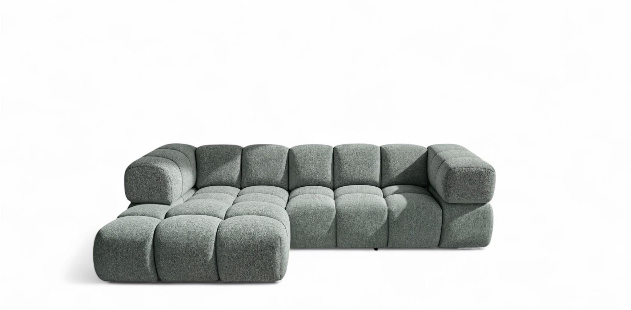 ECKSOFA Blanche In Puente - Grün, Holzwerkstoff/Textil (280/150cm) - Fun Möbel