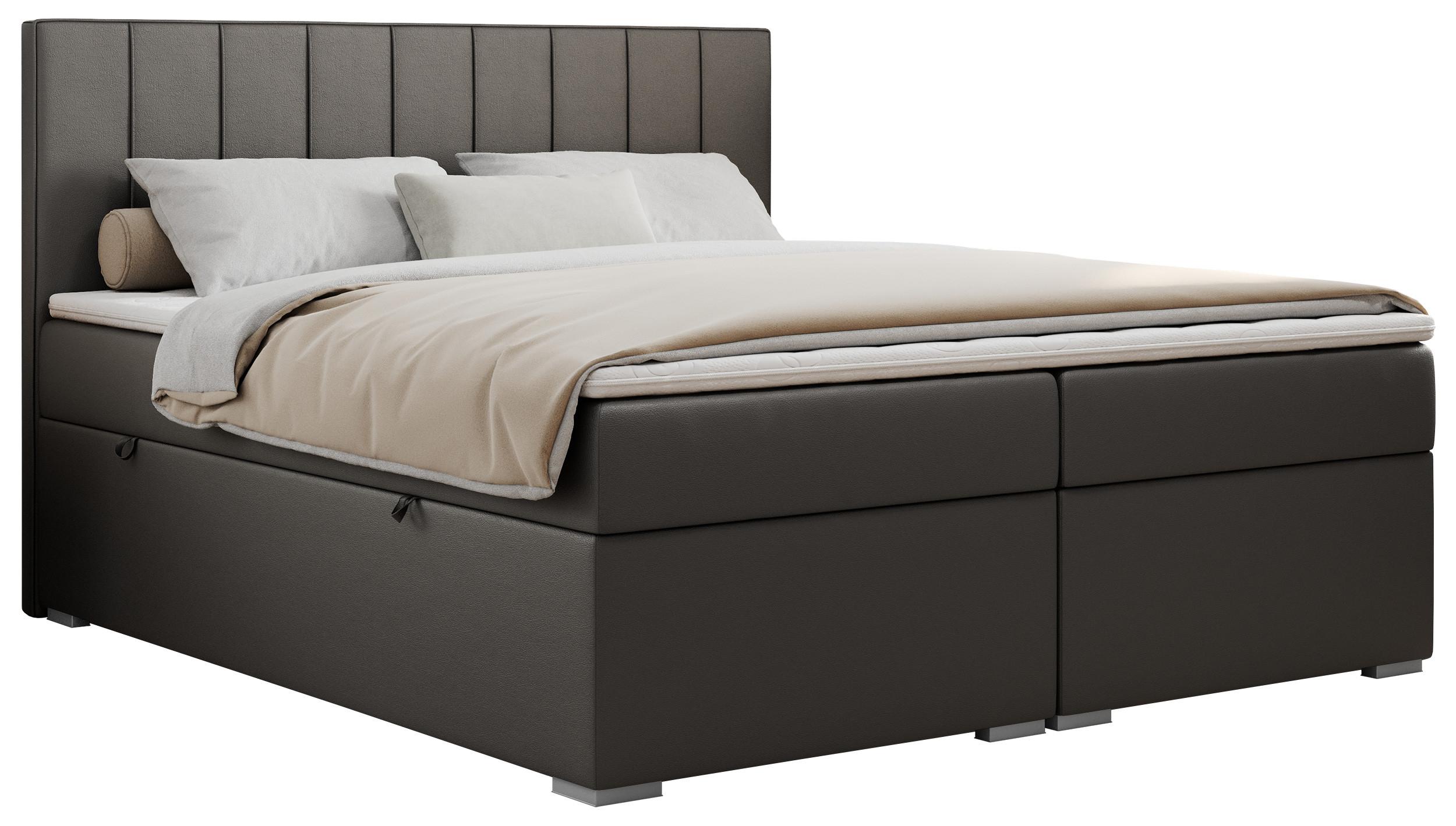 BOXBETT ALLY 160/200 Dunkelgrau Kunstleder - H3 - Dunkelgrau, Holz/Textil (160/200cm) - MKS