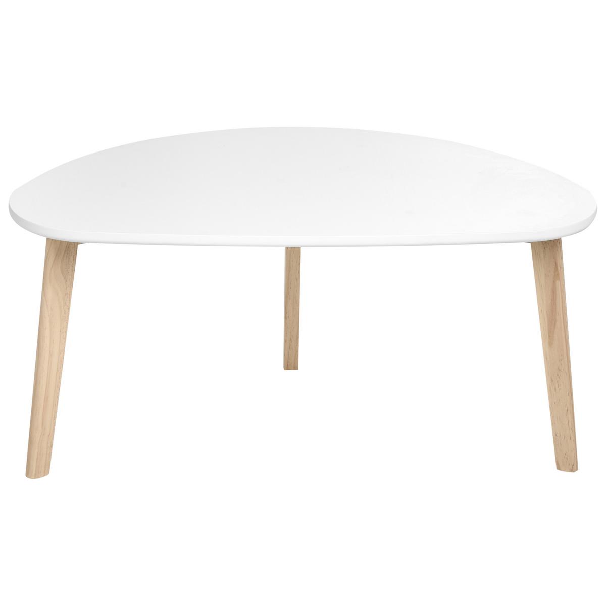 COUCHTISCH Weiß Fly - Hellbraun, Holzwerkstoff (48/83/40cm) - Beliani