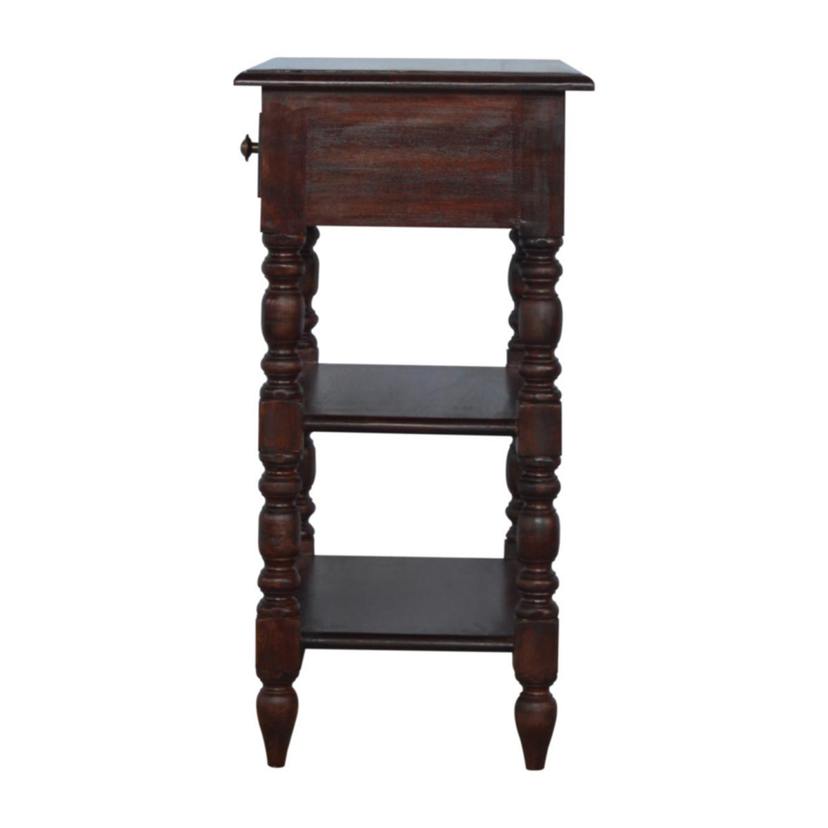 TISCH IN KASTANIENFARBE, 1 SCHUBLADEN, 2 REGAL, DUNKELBRAUN - Dunkelbraun, Holz (60/35/70cm) - Artisan Furniture